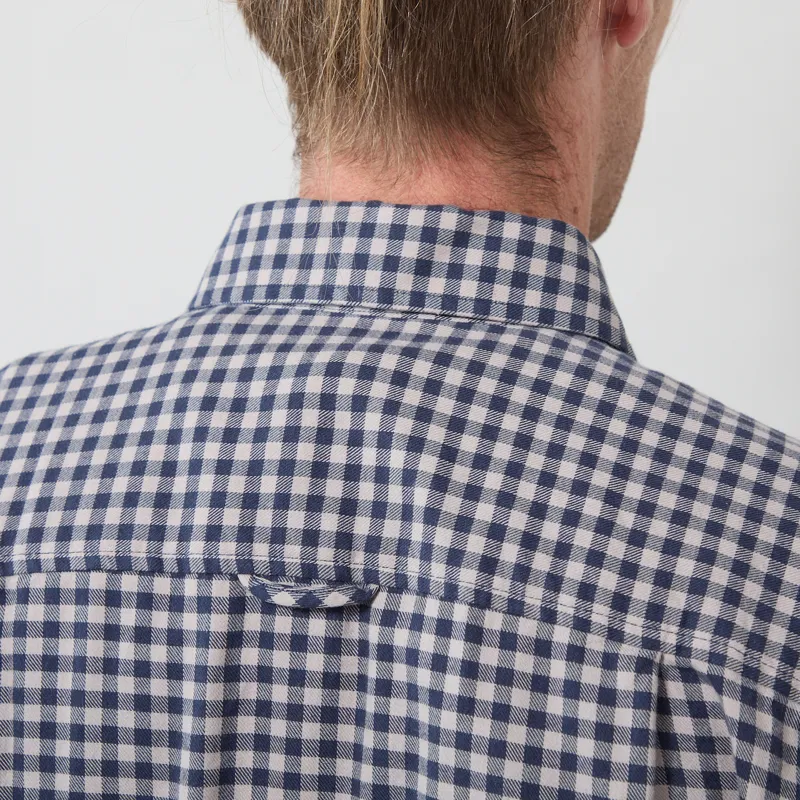 Armor Lux Comfort Long Sleeve Shirt Denim Blue Gingham-4
