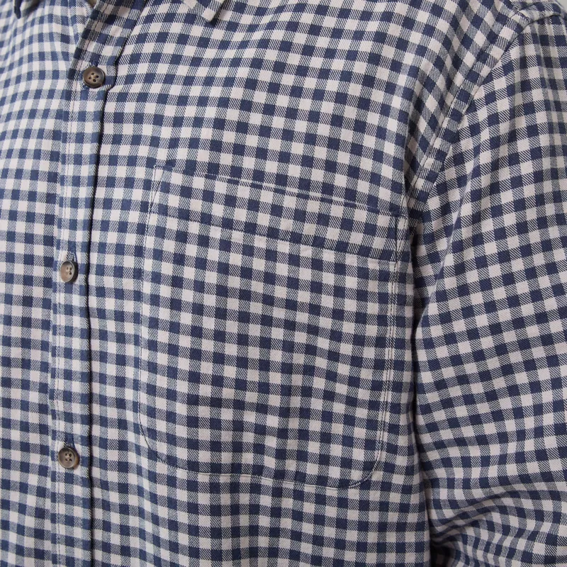 Armor Lux Comfort Long Sleeve Shirt Denim Blue Gingham-5