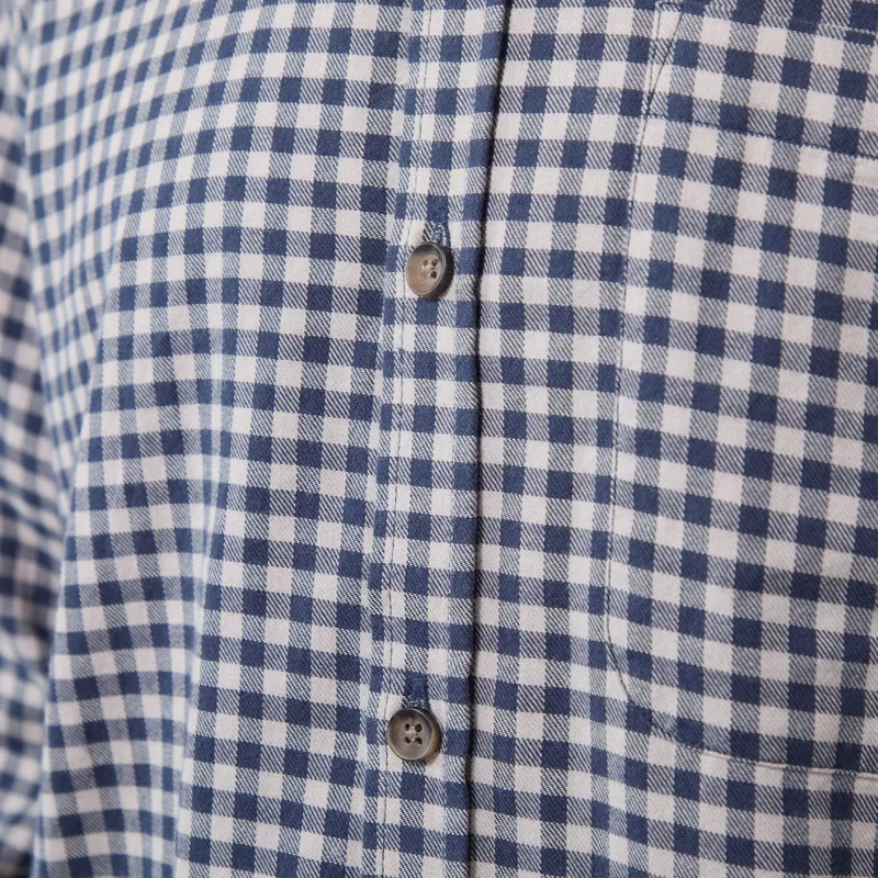 Armor Lux Comfort Long Sleeve Shirt Denim Blue Gingham-6