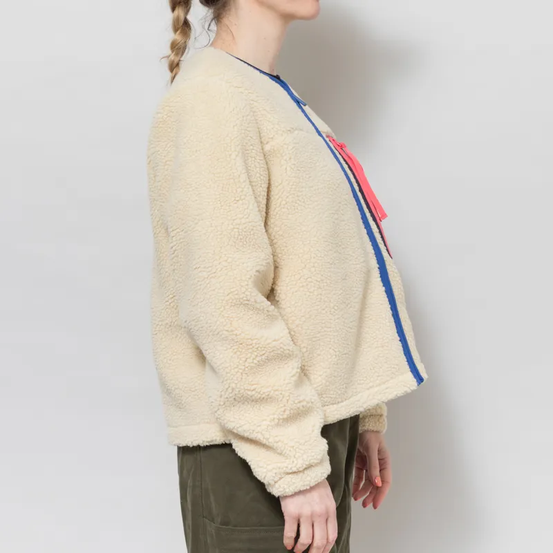 Selfhood Womens Pocket Teddy Fleece Off White-5