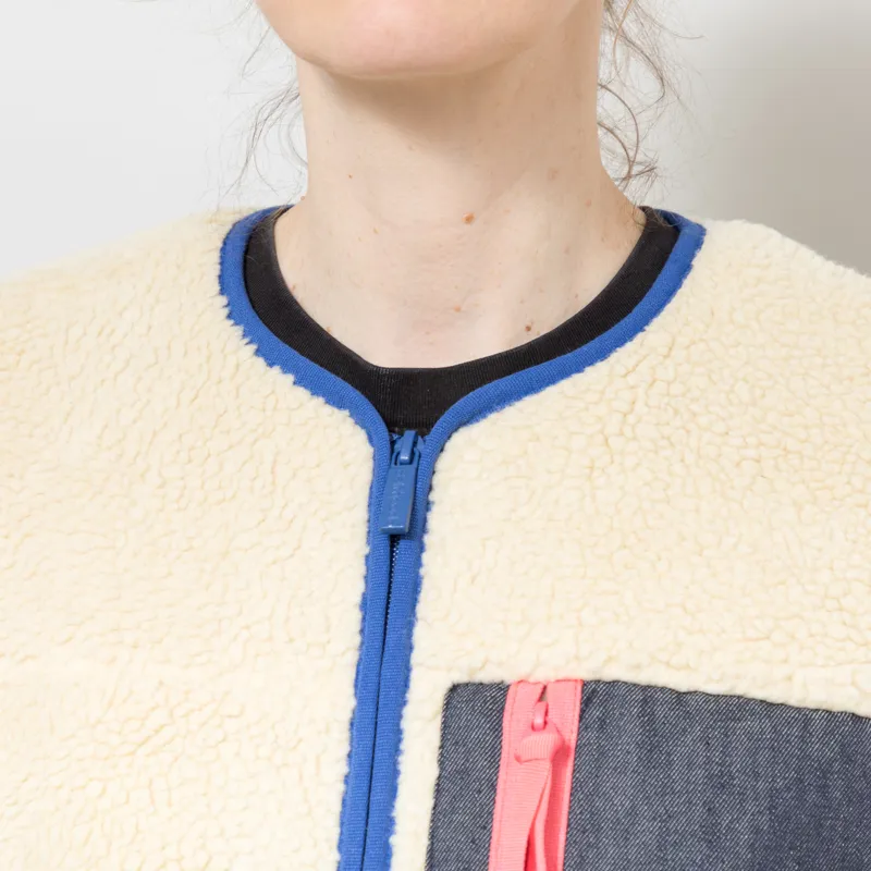 Selfhood Womens Pocket Teddy Fleece Off White-6