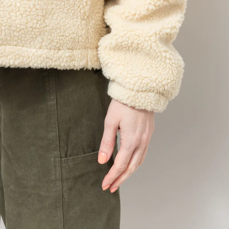 Selfhood Womens Pocket Teddy Fleece Off White-9