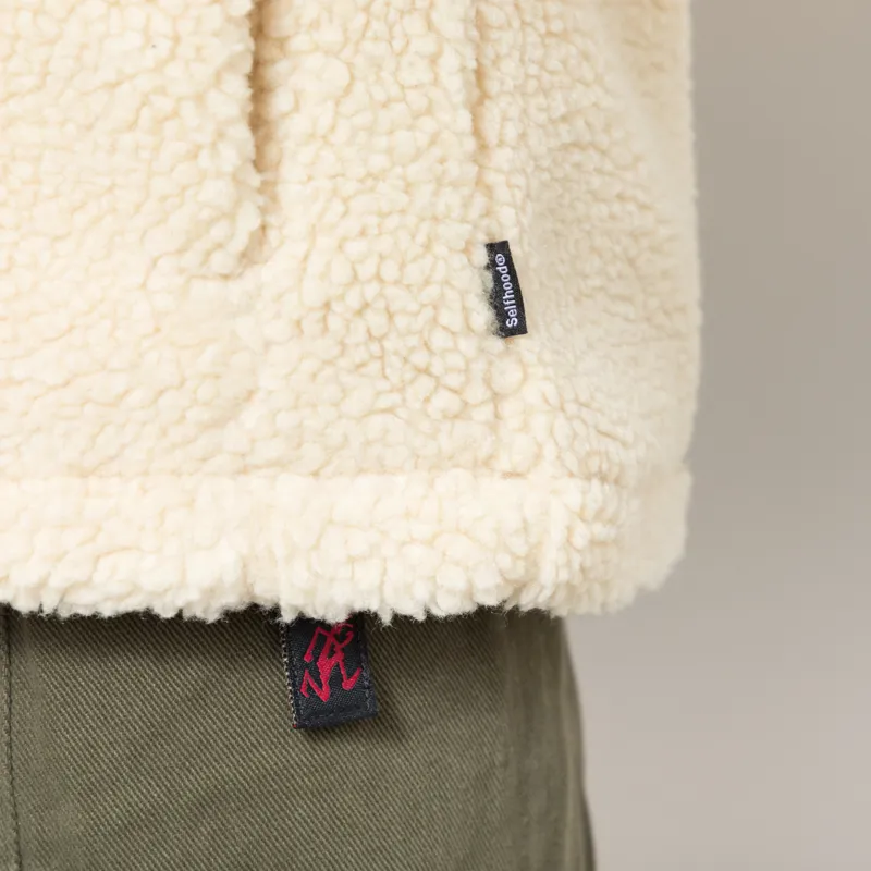 Selfhood Womens Pocket Teddy Fleece Off White-10