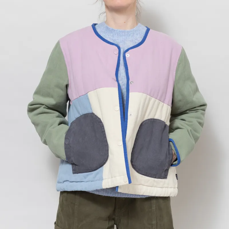 Selfhood Womens Quilted Block Jacket Light Purple-1