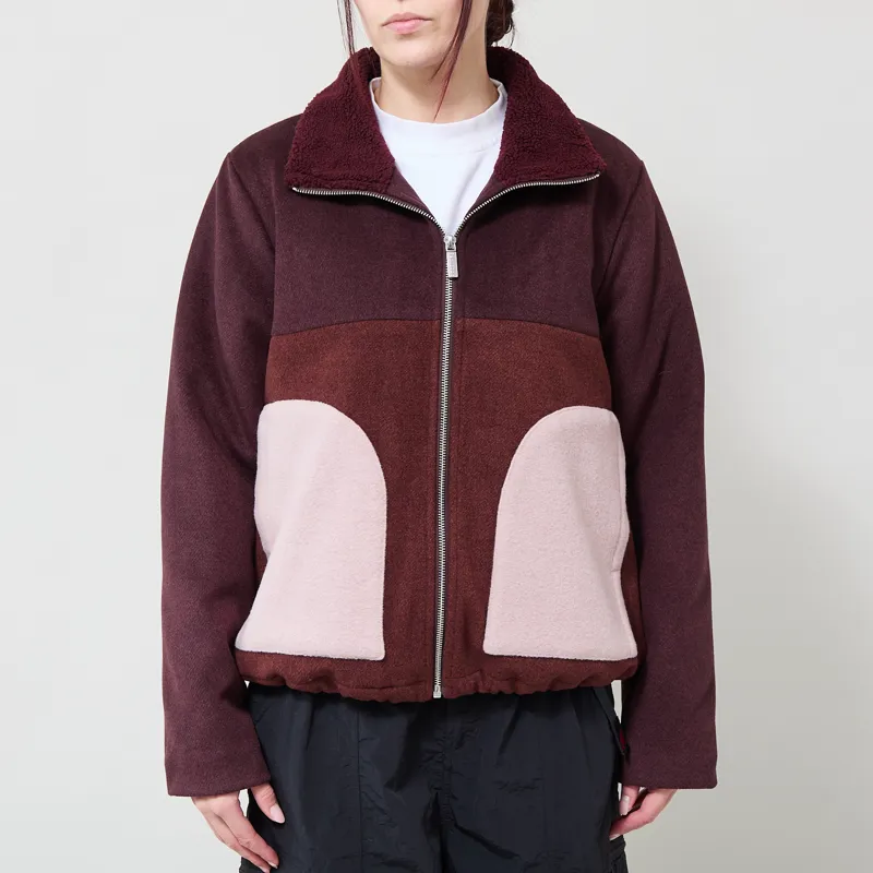 Selfhood Womens Block Jacket Burgundy-1