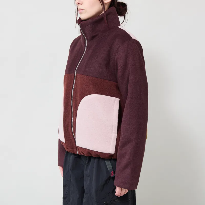 Selfhood Womens Block Jacket Burgundy-2