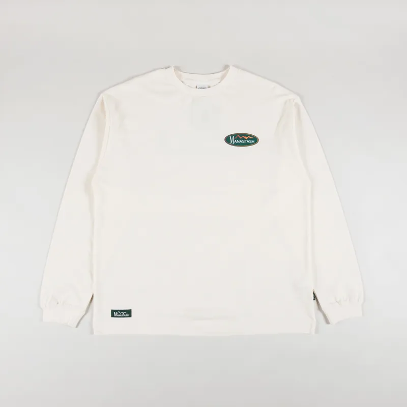 Manastash Hemp Original Logo Long Sleeve T Shirt Natural-1