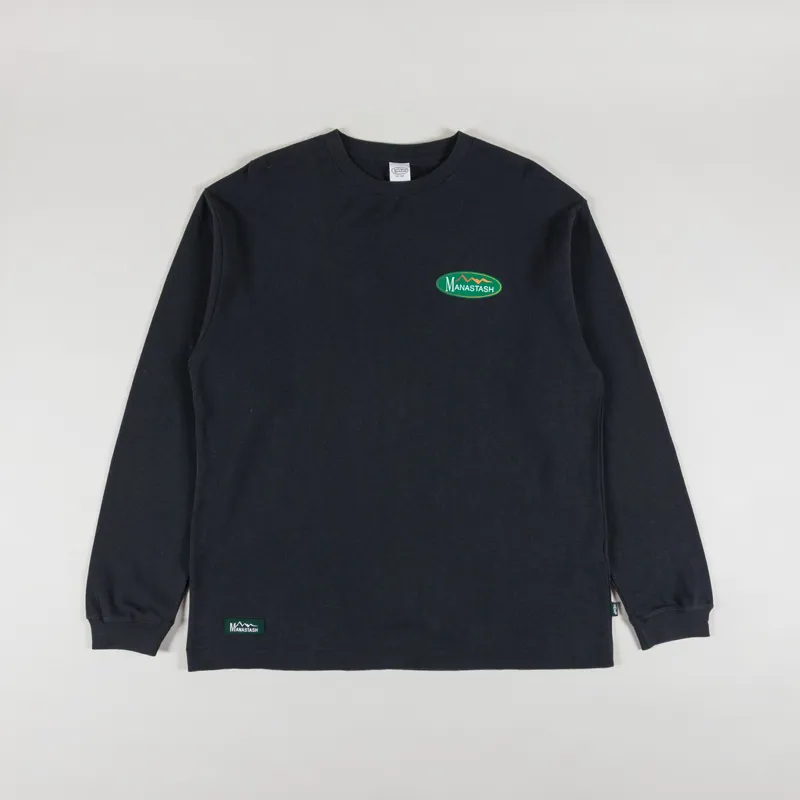 Manastash Hemp Original Logo Long Sleeve T Shirt Black-1