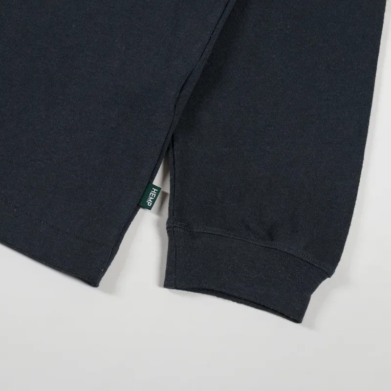 Manastash Hemp Original Logo Long Sleeve T Shirt Black-8