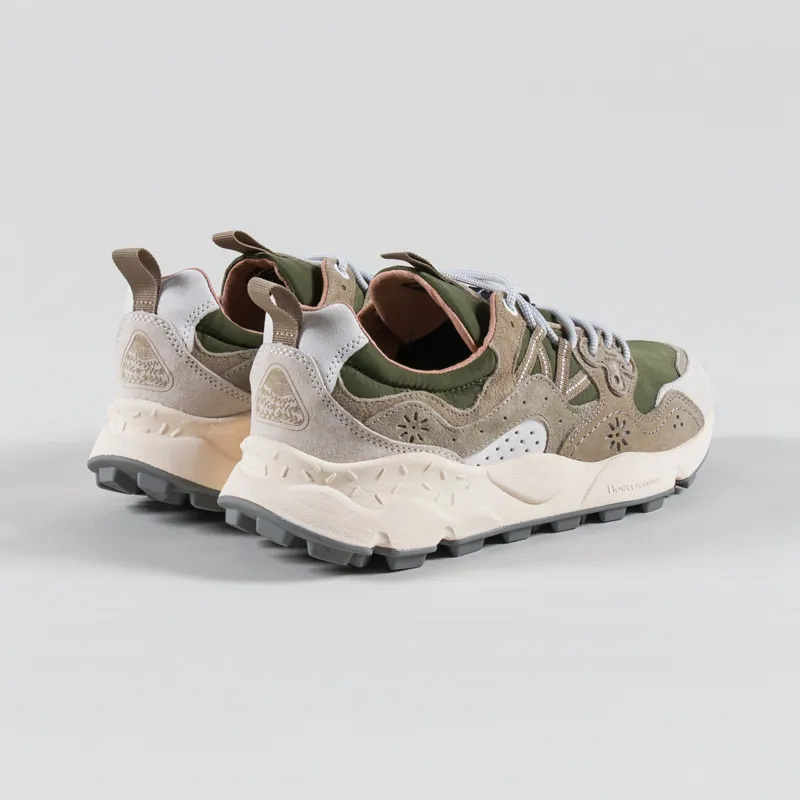 Flower Mountain Yamano 3 Shoes Off White Military Green Suede Nylon-1