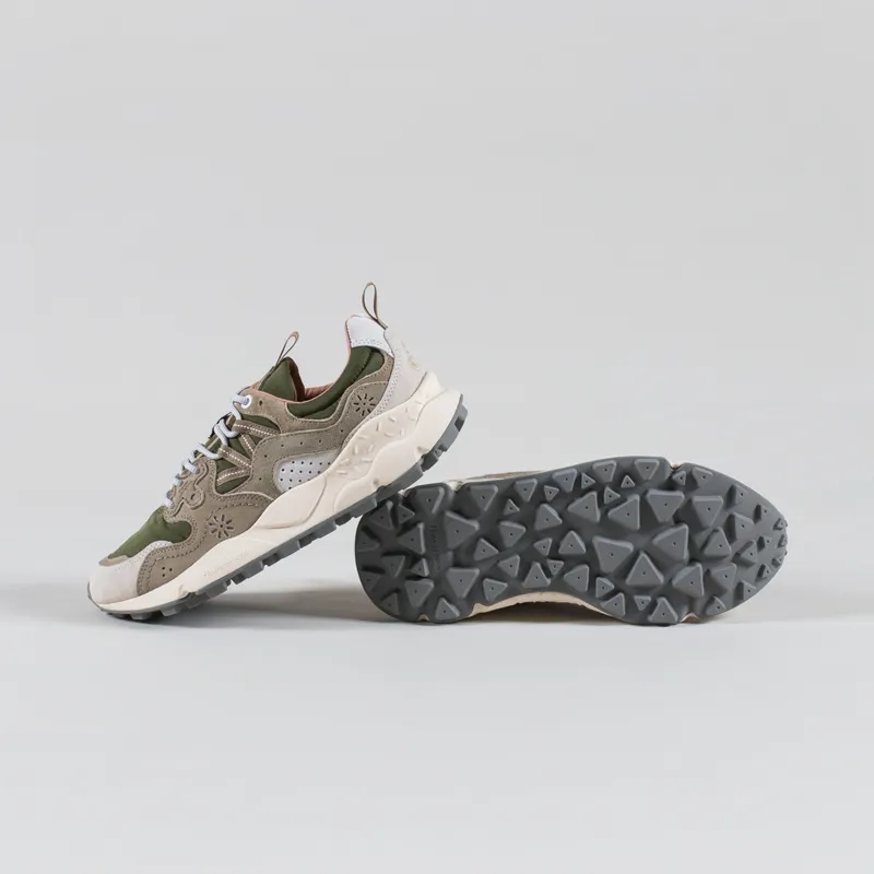 Flower Mountain Yamano 3 Shoes Off White Military Green Suede Nylon-3
