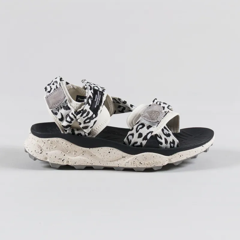 Flower Mountain Womens Nazca 2 Sandals Beige White Black Nylon Print-2