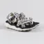Flower Mountain Womens Nazca 2 Sandals Beige White Black Nylon Print