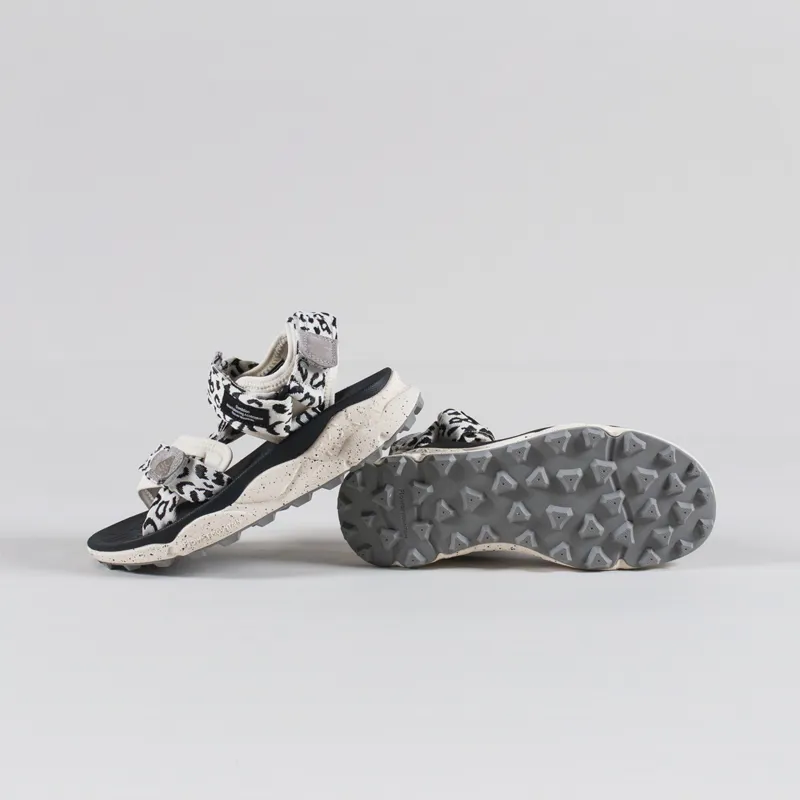 Flower Mountain Womens Nazca 2 Sandals Beige White Black Nylon Print-3