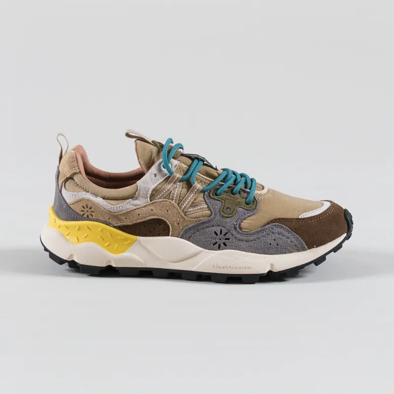 Flower Mountain Yamano 3 Shoes Brown Grey Suede Nylon Ripstop-2
