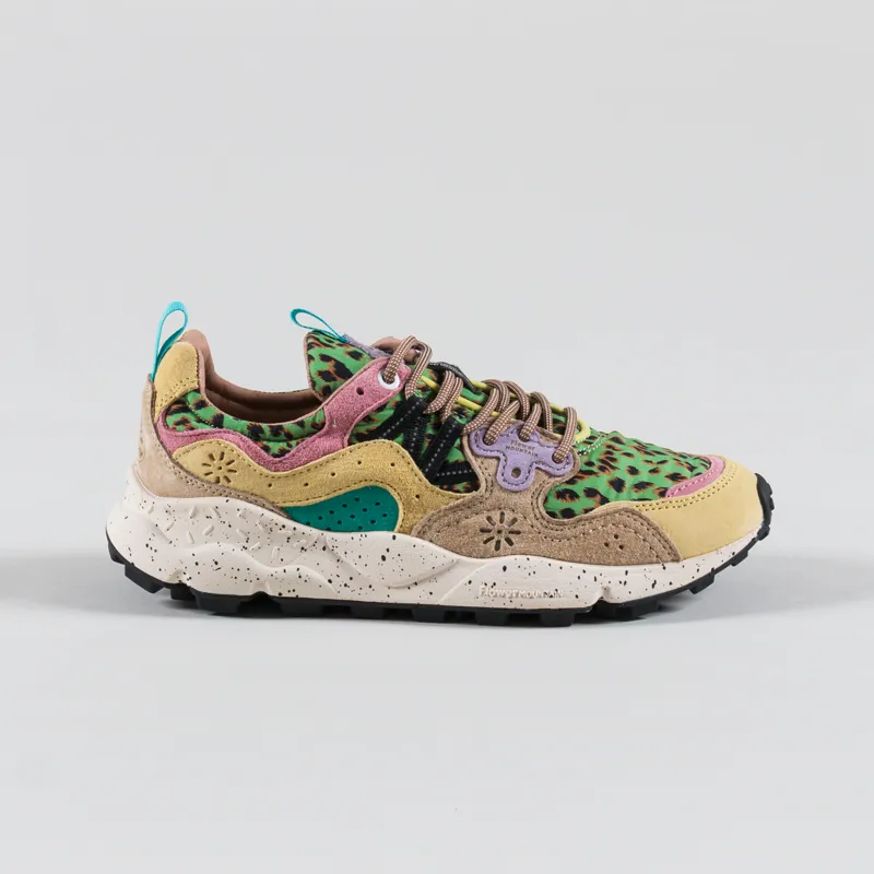 Flower Mountain Womens Yamano 3 Shoes Beige Sand Suede Nylon Print Leo-2