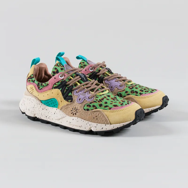 Flower Mountain Womens Yamano 3 Shoes Beige Sand Suede Nylon Print Leo