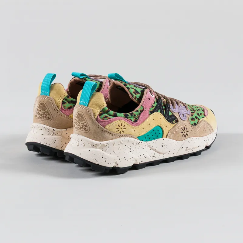 Flower Mountain Womens Yamano 3 Shoes Beige Sand Suede Nylon Print Leo-1