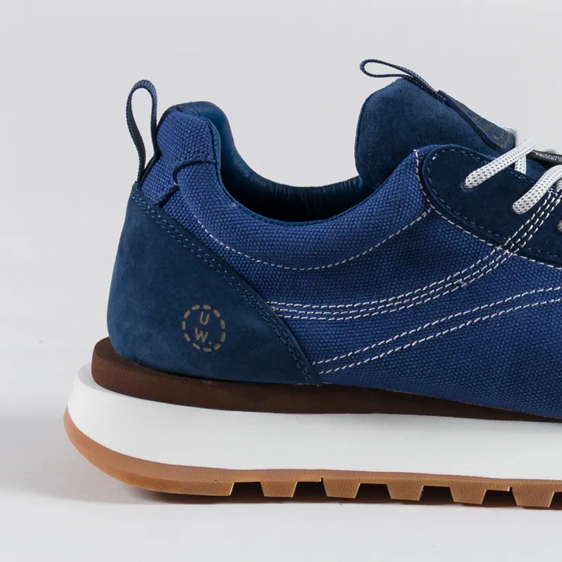 Flower Mountain x Universal Works New Asuka Shoes Navy Brown Suede Canvas-4