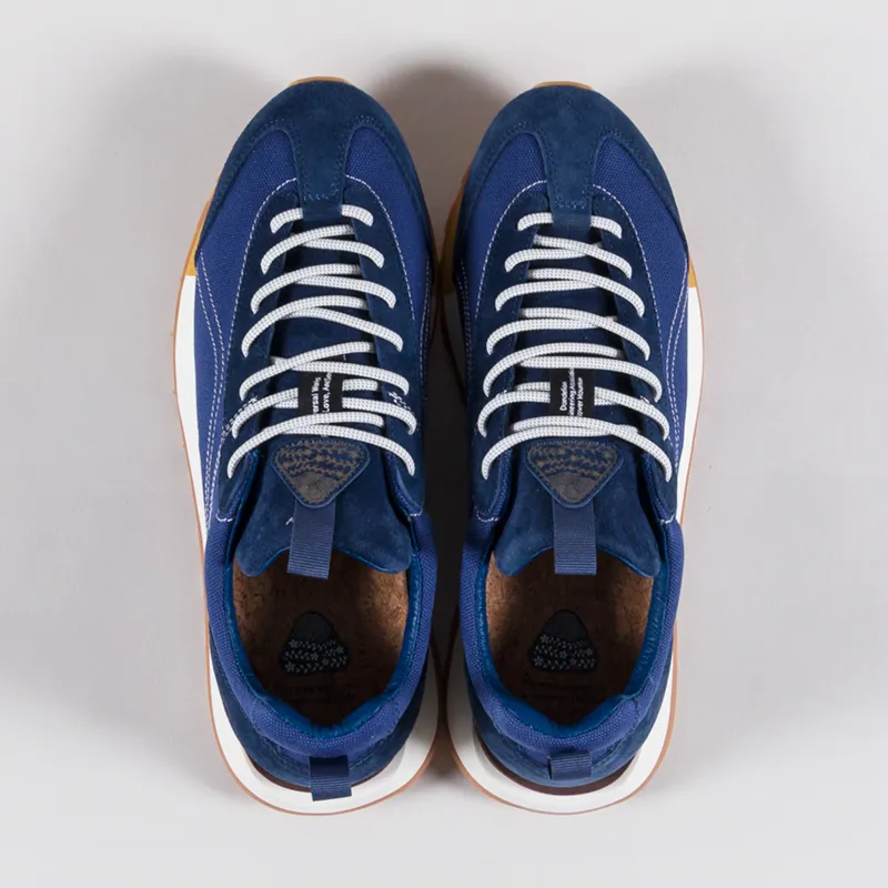 Flower Mountain x Universal Works New Asuka Shoes Navy Brown Suede Canvas-6