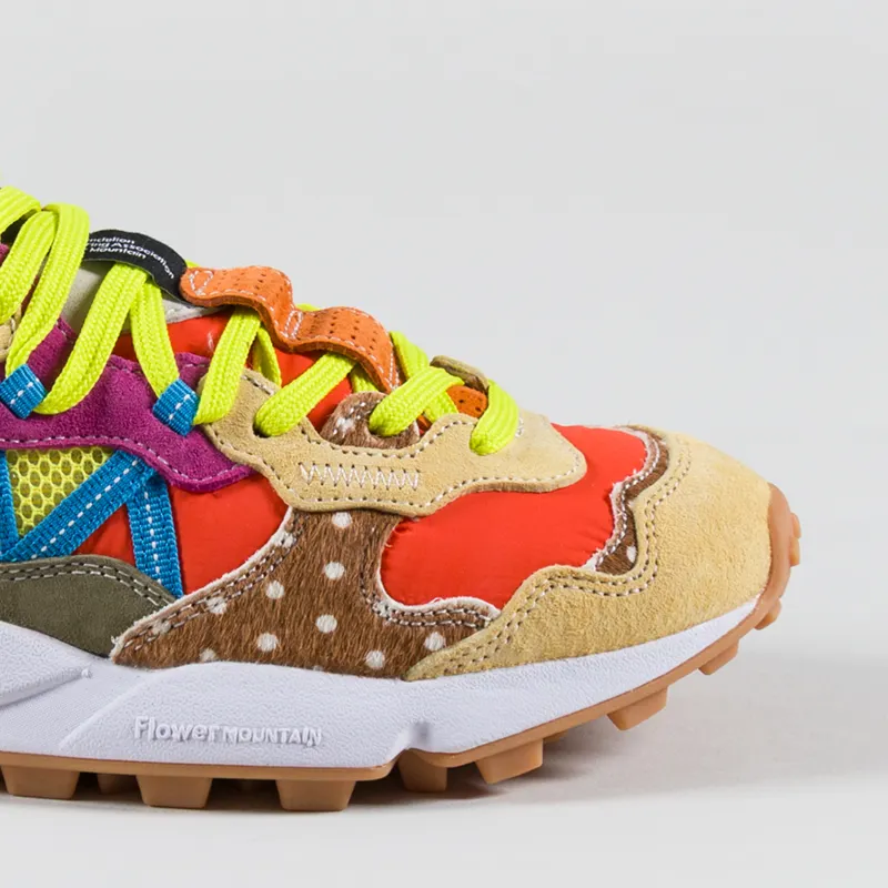 Flower Mountain Womens Lenzan Shoe Salmon Light Brown Suede Pony Hair Nylon Rete-5