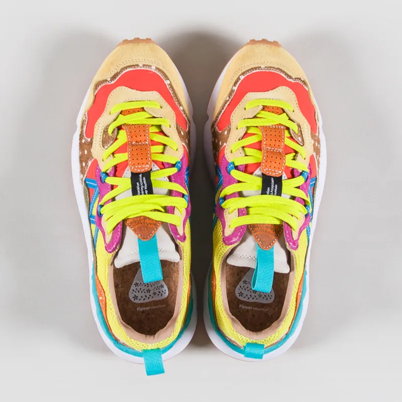 Flower Mountain Womens Lenzan Shoe Salmon Light Brown Suede Pony Hair Nylon Rete-6