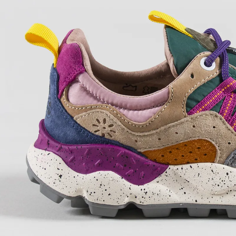 Flower Mountain Womens Yamano 3 Shoes Petrol Stone Beige Suede Nylon-4