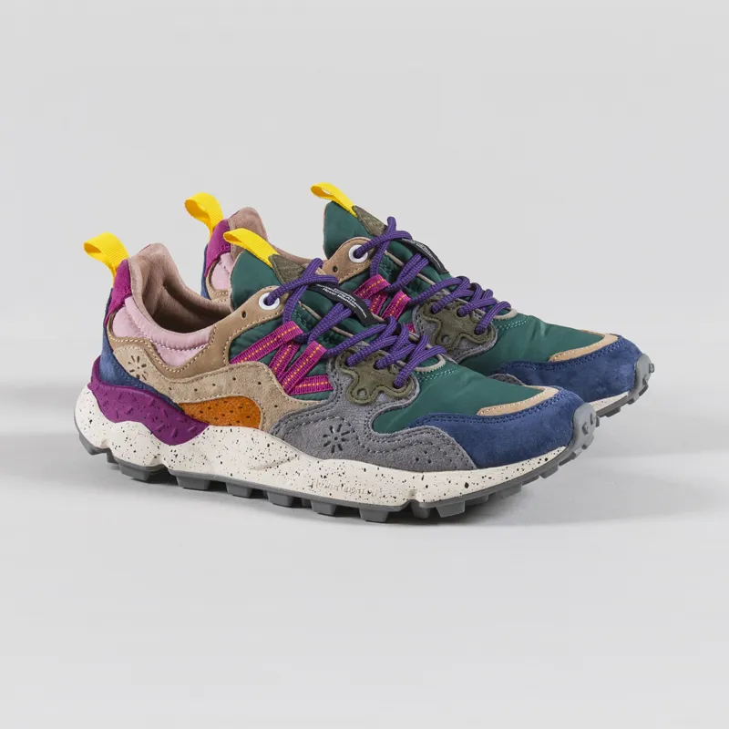 Flower Mountain Womens Yamano 3 Shoes Petrol Stone Beige Suede Nylon