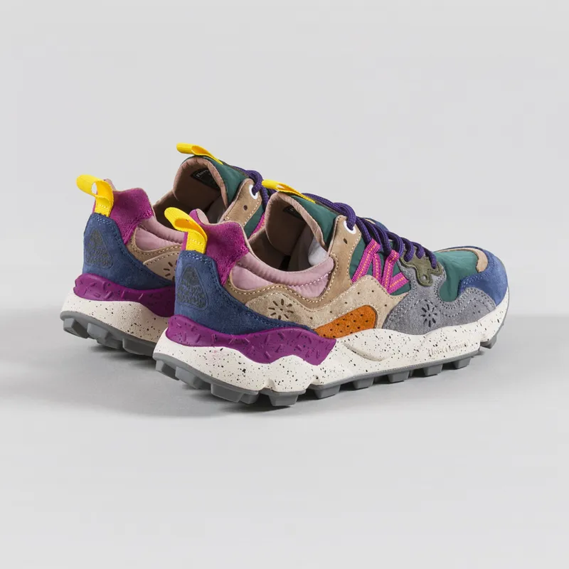 Flower Mountain Womens Yamano 3 Shoes Petrol Stone Beige Suede Nylon-1