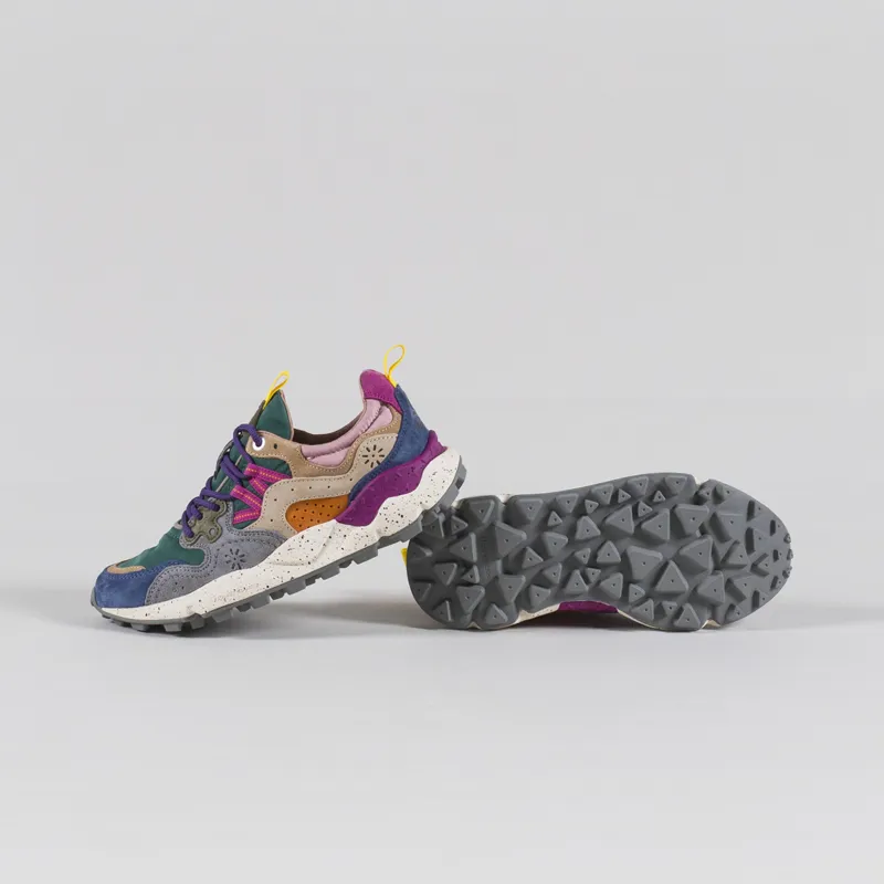 Flower Mountain Womens Yamano 3 Shoes Petrol Stone Beige Suede Nylon-3