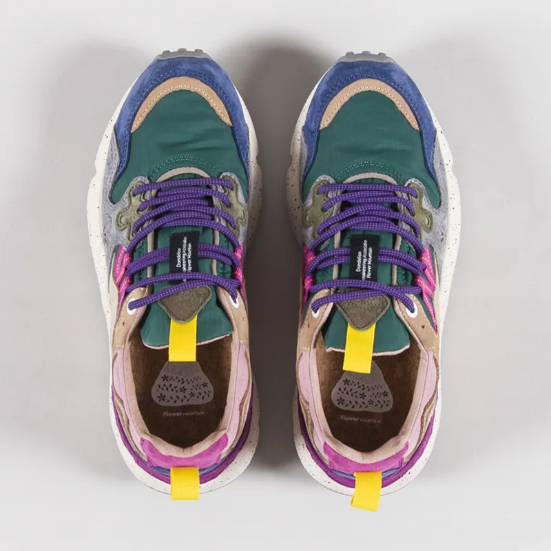 Flower Mountain Womens Yamano 3 Shoes Petrol Stone Beige Suede Nylon-6