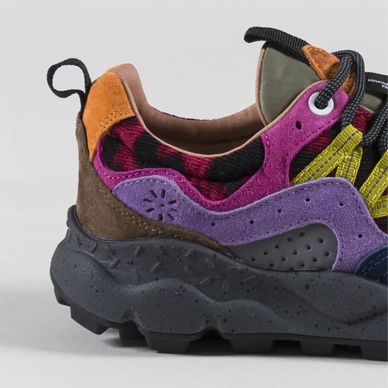 Flower Mountain Womens Yamano 3 Shoes Anthracite Dark Green Violet Suede Nylon Knit-4