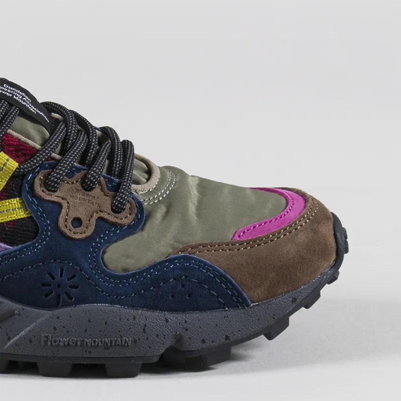 Flower Mountain Womens Yamano 3 Shoes Anthracite Dark Green Violet Suede Nylon Knit-5