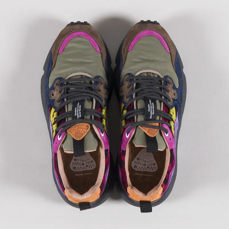 Flower Mountain Womens Yamano 3 Shoes Anthracite Dark Green Violet Suede Nylon Knit-6