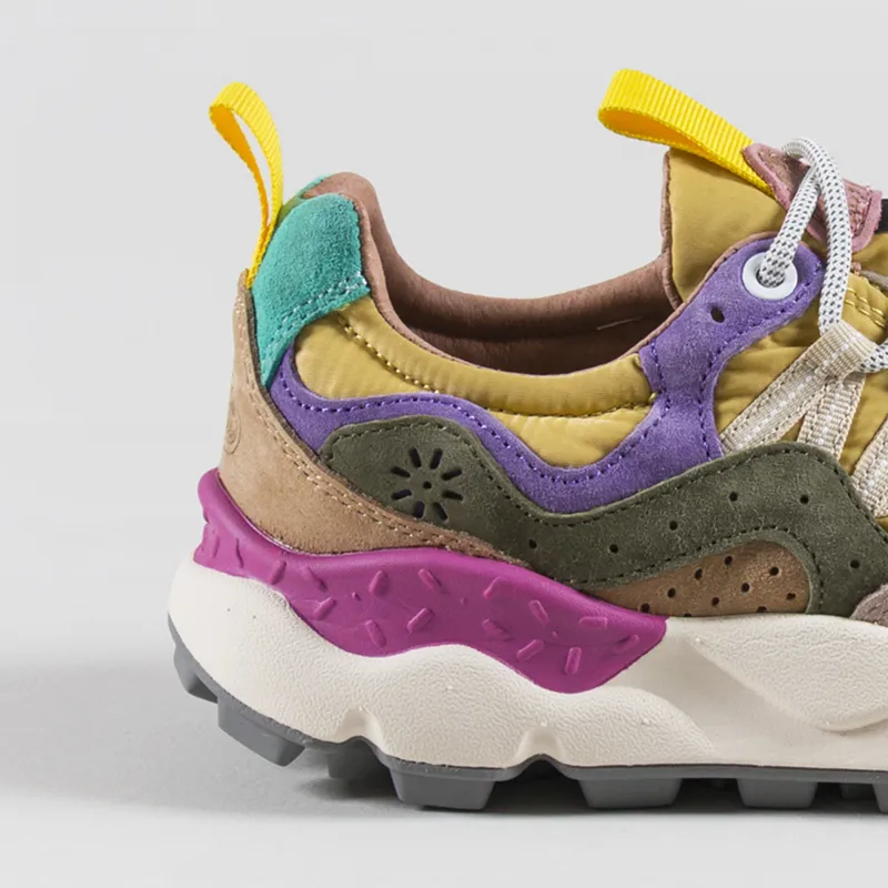 Flower Mountain Womens Yamano 3 Shoes Brown Grey Mustard Suede Nylon-4