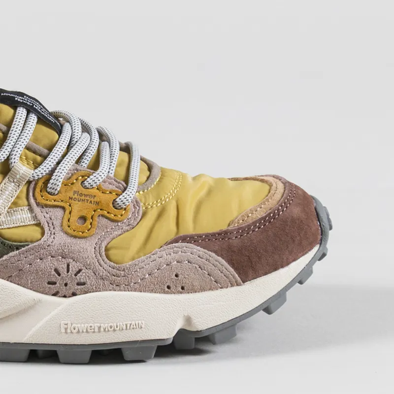 Flower Mountain Womens Yamano 3 Shoes Brown Grey Mustard Suede Nylon-5