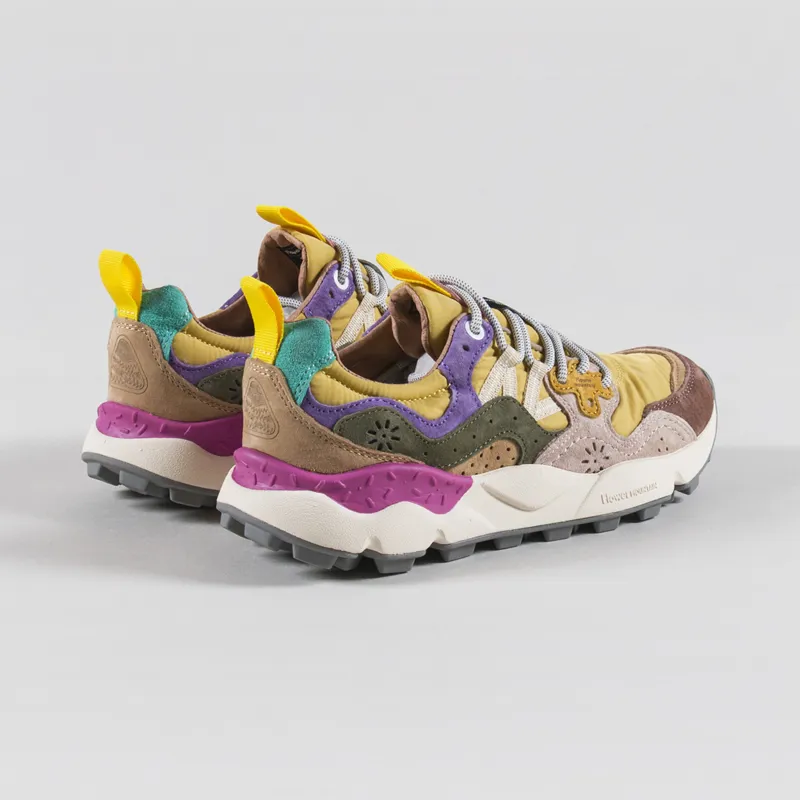 Flower Mountain Womens Yamano 3 Shoes Brown Grey Mustard Suede Nylon-1