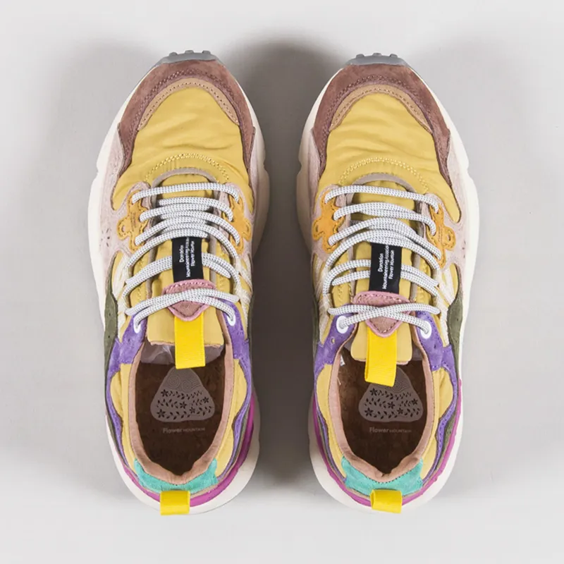 Flower Mountain Womens Yamano 3 Shoes Brown Grey Mustard Suede Nylon-6