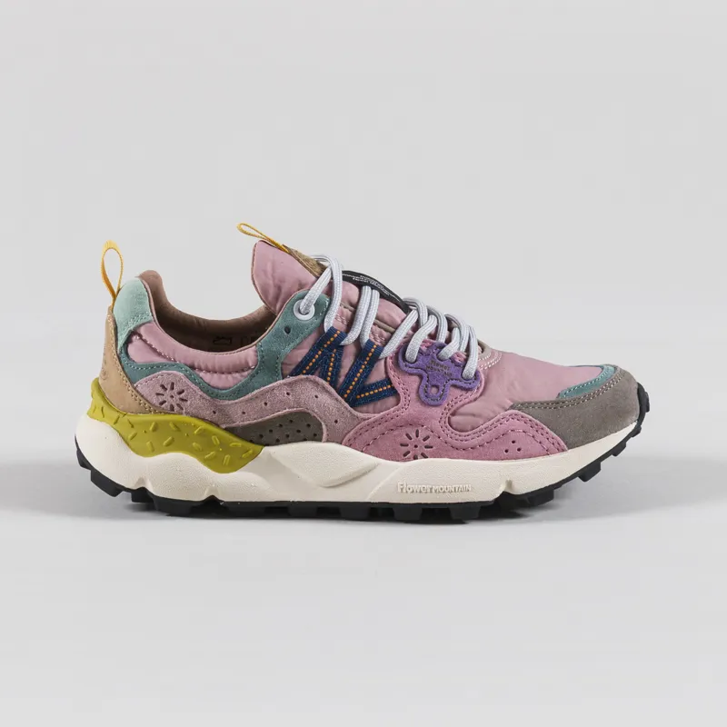 Flower Mountain Womens Yamano 3 Shoes Grey Cipria Light Pink Suede Nylon-2
