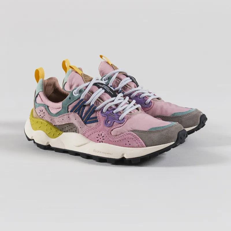 Flower Mountain Womens Yamano 3 Shoes Grey Cipria Light Pink Suede Nylon