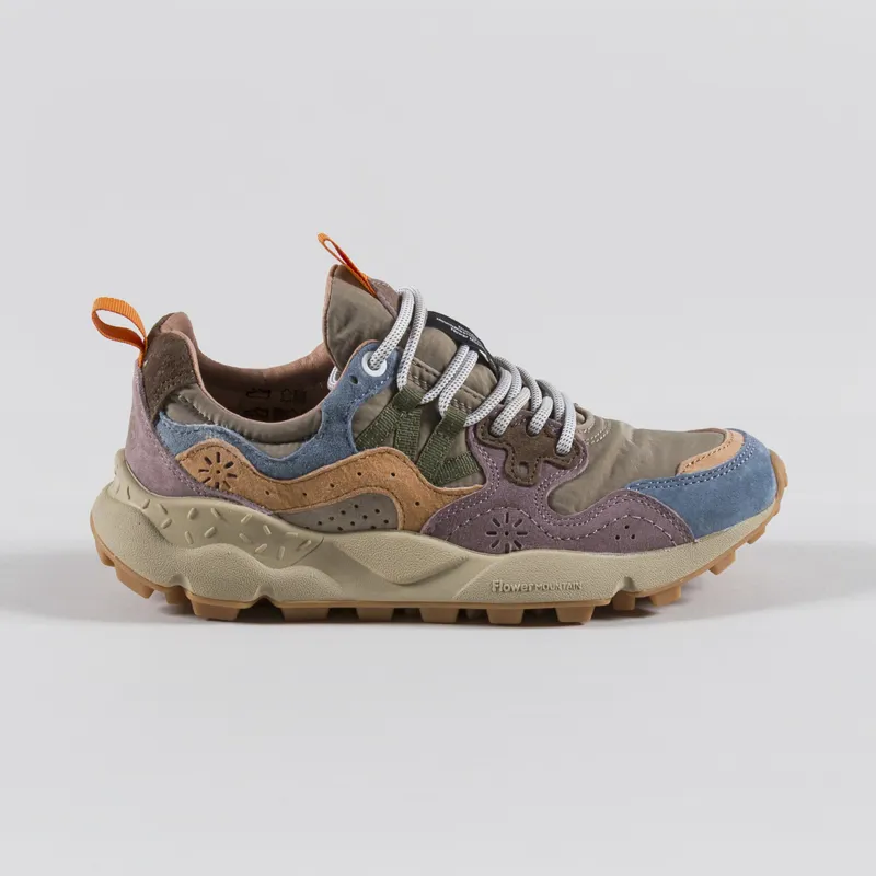 Flower Mountain Womens Yamano 3 Shoes Petrol Grey Light Papaya Suede Nylon-2