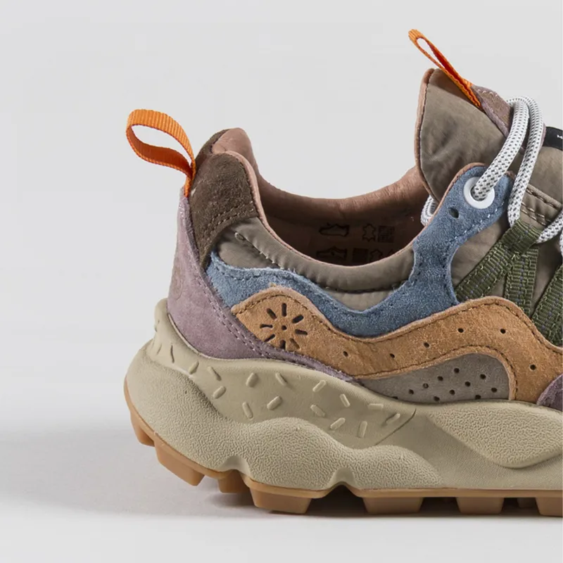 Flower Mountain Womens Yamano 3 Shoes Petrol Grey Light Papaya Suede Nylon-4
