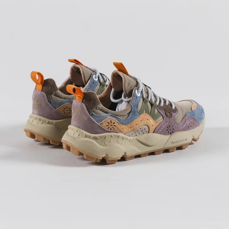 Flower Mountain Womens Yamano 3 Shoes Petrol Grey Light Papaya Suede Nylon-1