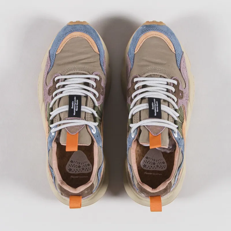 Flower Mountain Womens Yamano 3 Shoes Petrol Grey Light Papaya Suede Nylon-6