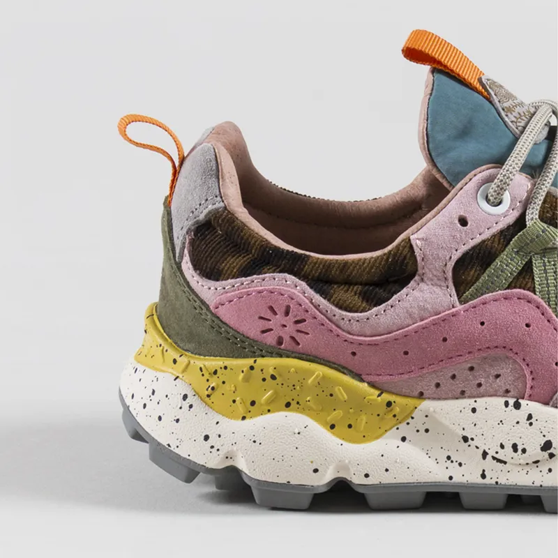 Flower Mountain Womens Yamano 3 Shoes Light Mustard Grey Cipria Suede Nylon Knit-4