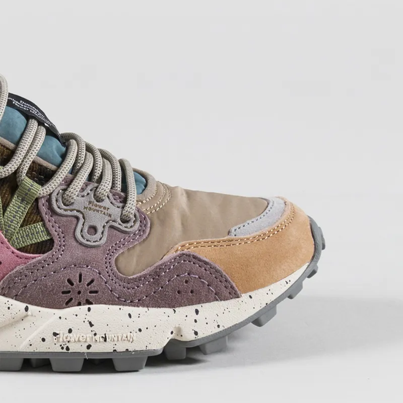 Flower Mountain Womens Yamano 3 Shoes Light Mustard Grey Cipria Suede Nylon Knit-5