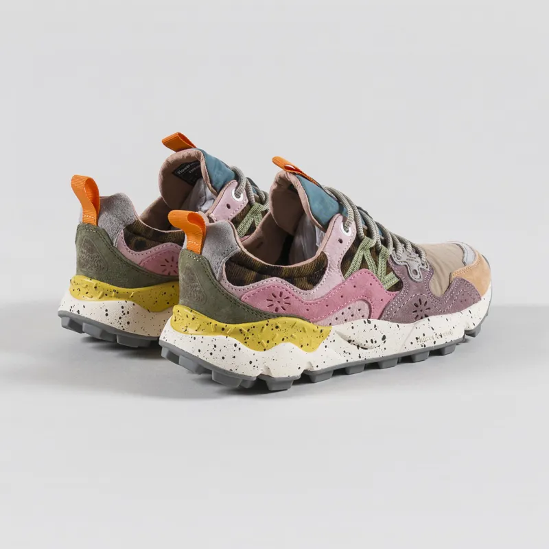 Flower Mountain Womens Yamano 3 Shoes Light Mustard Grey Cipria Suede Nylon Knit-1