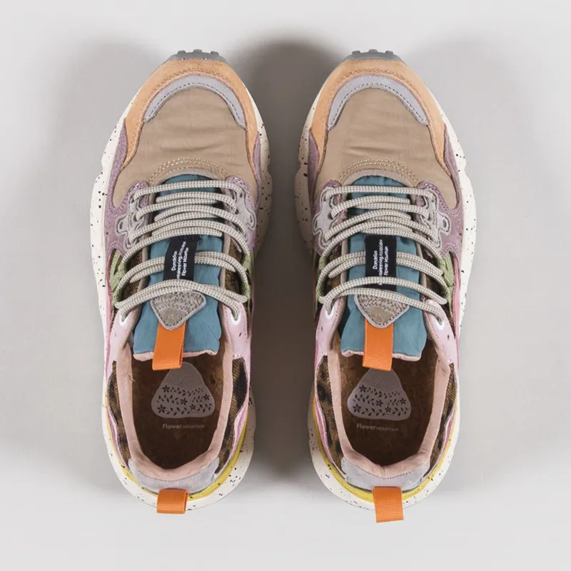 Flower Mountain Womens Yamano 3 Shoes Light Mustard Grey Cipria Suede Nylon Knit-6