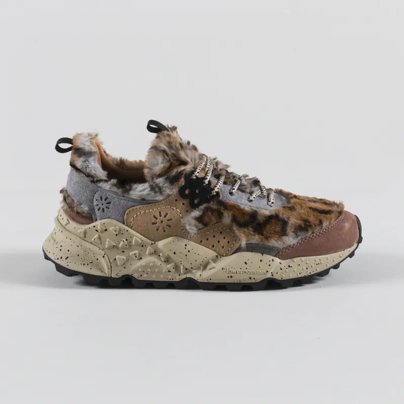 Flower Mountain Womens Kotetsu Shoes Anthracite Light Brown Suede Eco Fur-2