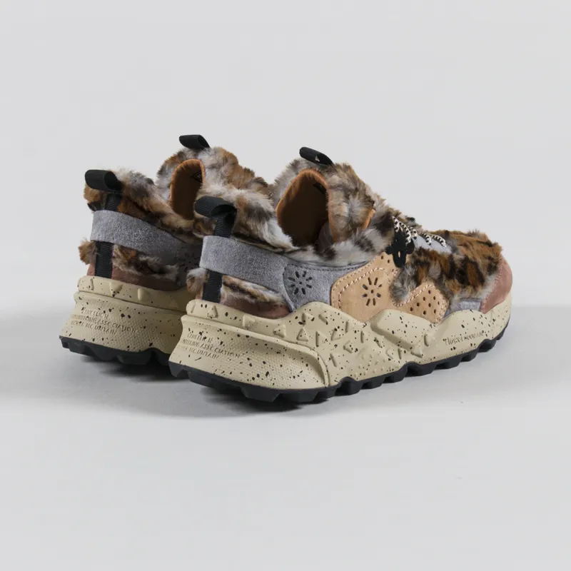 Flower Mountain Womens Kotetsu Shoes Anthracite Light Brown Suede Eco Fur-1
